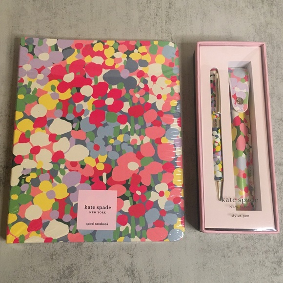 kate spade Other - NWT Kate Spade Floral Dot Notebook & Pen Bundle